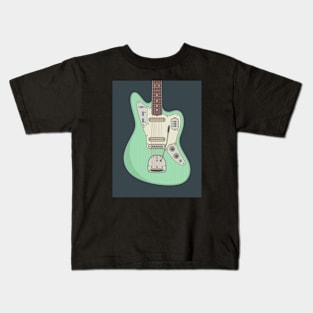 Surf Green Jag Guitar Kids T-Shirt